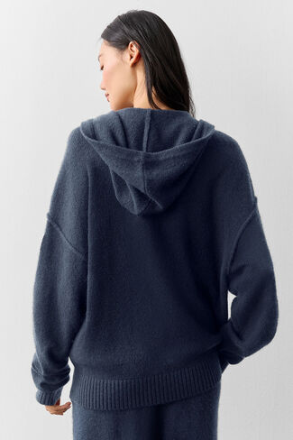 هودي Alo Yoga Wool Cashmere New Class بسحاب كامل - كحلي in Kuwait