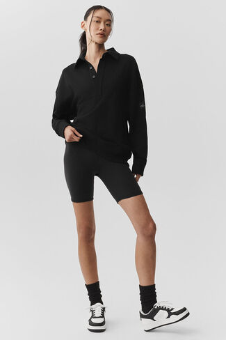 بلوفر Alo Yoga Take It Easy بأكمام طويلة من Henley - أسود in Kuwait