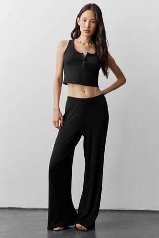 تانك ألو يوجا مودال هينلي مضلع - أسود in Kuwait