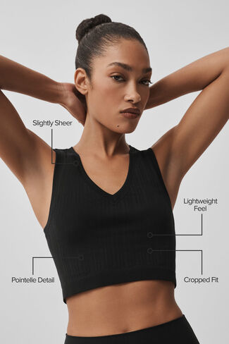 تانك ألو يوجا بدون خياطة - أسود in Kuwait