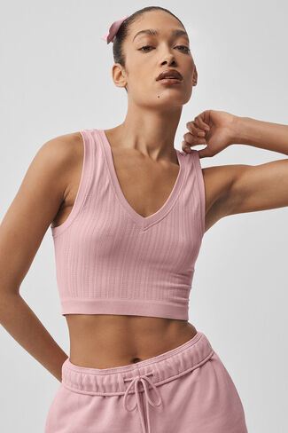 ألو يوجا بدون خياطة بوينتيل تانك - وردي عتيق in Kuwait