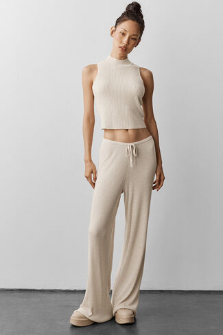 Alo Yoga Sweater Knit Unwind بدون أكمام - شوفان هيذر in Kuwait