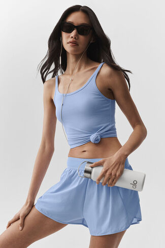 Alo Yoga Ribbed Adore Tank - Light Provence Blue in Saudi Arabia