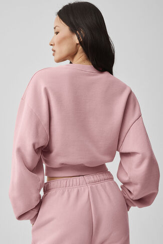 Alo Yoga Cropped Accolade Crewneck - Vintage Pink in Saudi Arabia