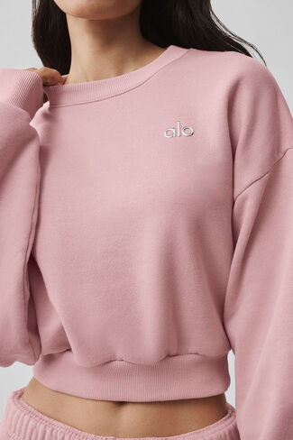 Alo Yoga Cropped Accolade Crewneck - Vintage Pink in Saudi Arabia