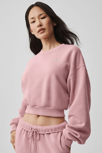 Alo Yoga Cropped Accolade Crewneck - Vintage Pink in Saudi Arabia