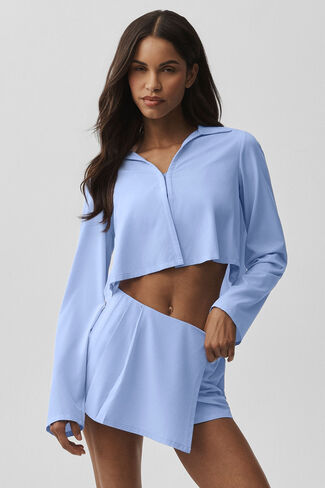 ألو يوجا قصير الأكمام لا مثيل له - أزرق بروفانس فاتح in Kuwait