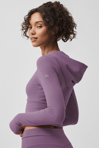 Alo Yoga Sway هوديي بسحاب كامل - قبلة البرقوق in Kuwait