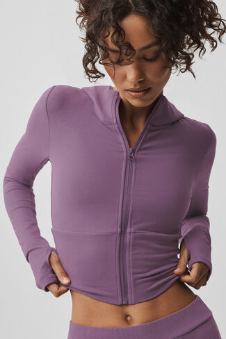 Alo Yoga Sway هوديي بسحاب كامل - قبلة البرقوق in Kuwait