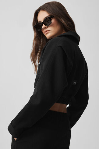 Alo Yoga Cropped Cosmopolitan Jacket - Black in Kuwait