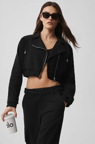 Alo Yoga Cropped Cosmopolitan Jacket - Black in Kuwait