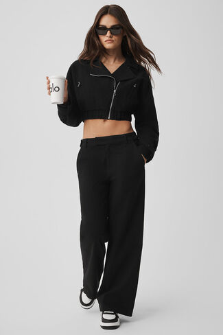 Alo Yoga Cropped Cosmopolitan Jacket - Black in Kuwait