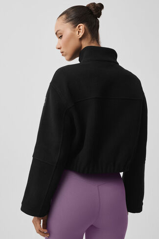 جاكيت ألو يوجا صوف مزدوج الوجه للفتيات - أسود in Kuwait