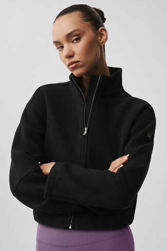 جاكيت ألو يوجا صوف مزدوج الوجه للفتيات - أسود in Kuwait