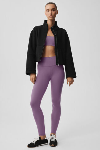 جاكيت ألو يوجا صوف مزدوج الوجه للفتيات - أسود in Kuwait