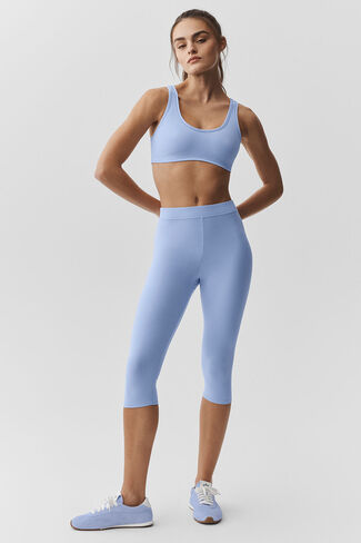 Alo Yoga Alosoft High-Waist Iconic 90's Capri - Light Provence Blue in Kuwait