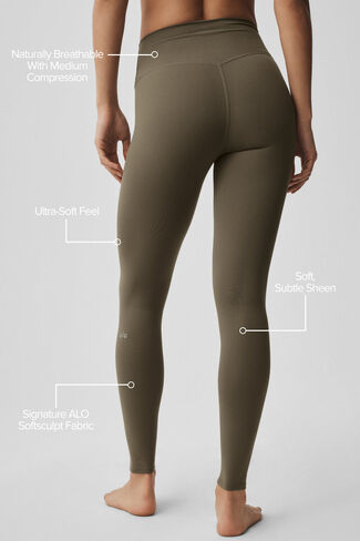 ألو يوجا ألو سوفت سكلبت ليجنز عالي الخصر - شجرة زيتون in Kuwait