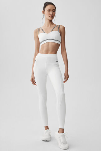 Alo Yoga Airbrush سروال ضيق عالي الخصر سريع المسار - أبيض/أسود in Kuwait