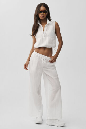 Alo Yoga Ripstop Electric Straight Leg Pant - White in Kuwait