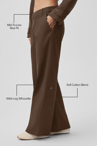 Alo Yoga High Road Straight Leg Pant - Espresso in Saudi Arabia