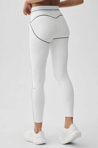 Alo Yoga Airbrush عالي الخصر 7/8 Heart Throb Legging - أبيض/أسود in Kuwait