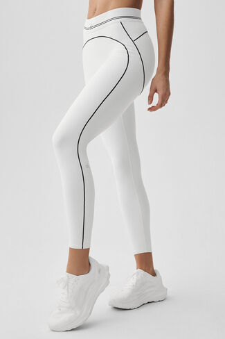 Alo Yoga Airbrush عالي الخصر 7/8 Heart Throb Legging - أبيض/أسود in Kuwait