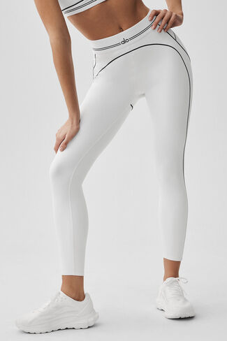 Alo Yoga Airbrush عالي الخصر 7/8 Heart Throb Legging - أبيض/أسود in Kuwait