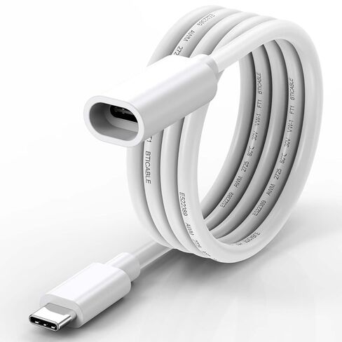 كابل تمديد USBC بطول 15 قدم للوحات الشمسية والكاميرا، أبيض مقاوم للماء USB من النوع C ذكر إلى أنثى شاحن سلك موسع 45 وات للوحات الشمسية USBC الحلقية، كاميرا أمان، شاحن آمن in Kuwait