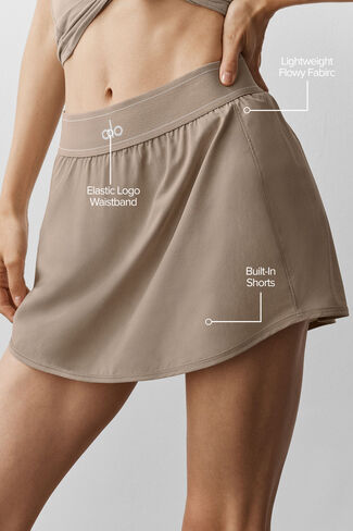 Alo Yoga Match Point Tennis Skirt - Gravel in Saudi Arabia