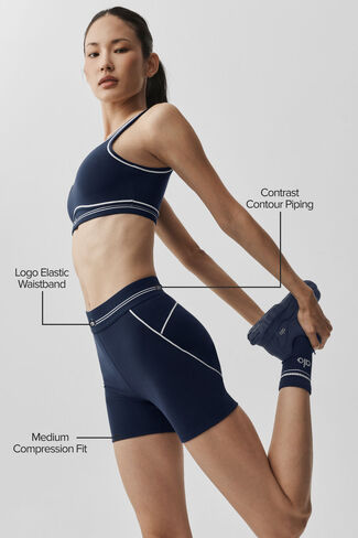 Alo Yoga 4" Airbrush High-Waist Heart Throb Short - Navy/White in Kuwait
