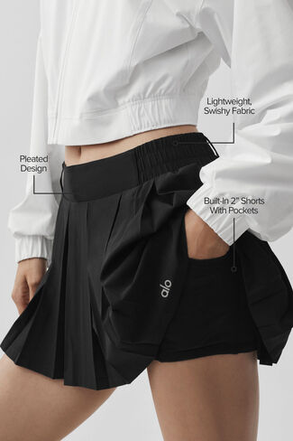 تنورة ألو يوجا رالي للتنس - أسود in Kuwait