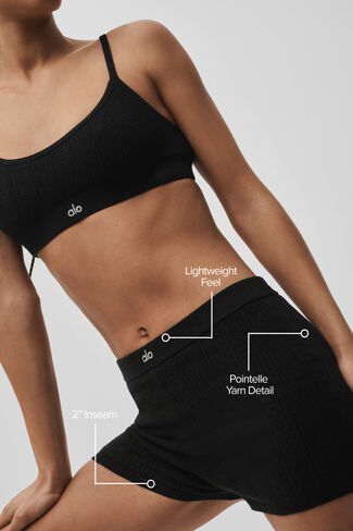 Alo Yoga Pointelle Sweater Be Mine Hot شورت - أسود in Kuwait