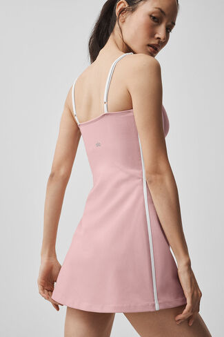 Alo Yoga Airbrush Streamlined Dress - Vintage Pink/White in Kuwait