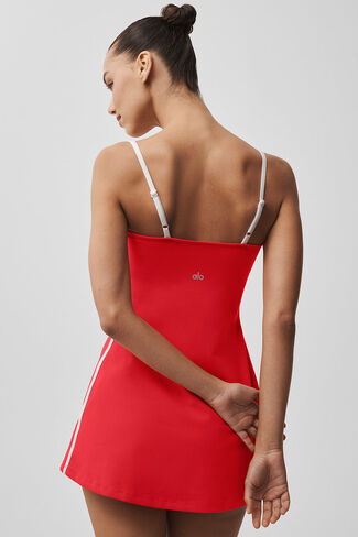 Alo Yoga Airbrush Streamlined Dress - Bright Red/White in Kuwait