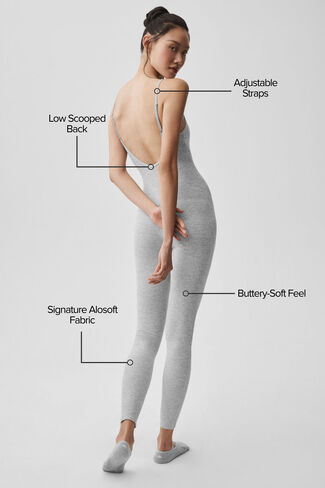Alo Yoga Alosoft One And Done Onesie - Athletic Heather Grey in Kuwait