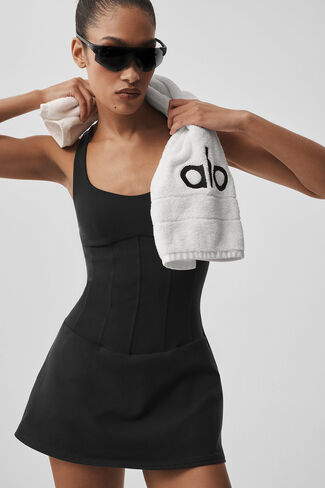 Alo Yoga Airbrush Sparks Fly Corset Tennis Dress - Black in Kuwait