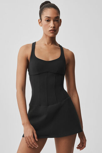 Alo Yoga Airbrush Sparks Fly Corset Tennis Dress - Black in Kuwait