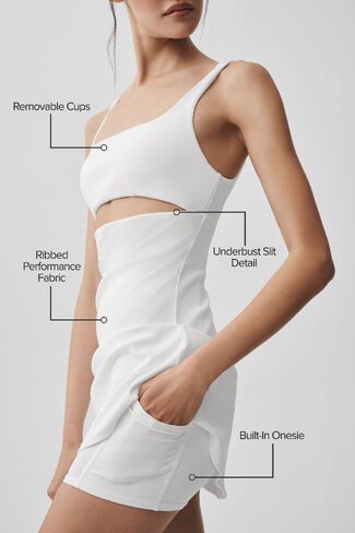 فستان تنس يوجا سلايس من ألو - أبيض in Kuwait