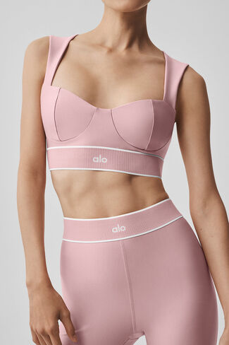 Alo Yoga Airlift Alignment Bra - Vintage Pink/White in Saudi Arabia