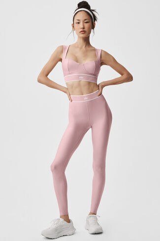 Alo Yoga Airlift Alignment Bra - Vintage Pink/White in Saudi Arabia