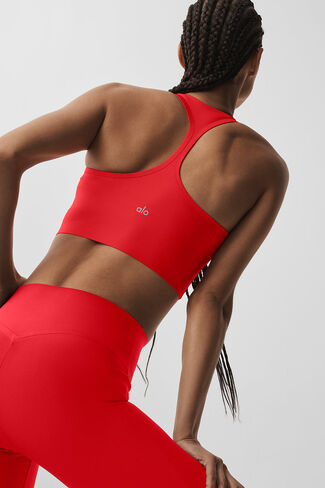 حمالة صدر Alo Yoga Airlift Super Sleek - أحمر ساطع in Kuwait
