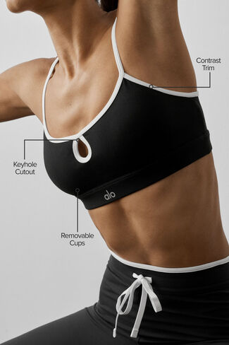 حمالة صدر يوجا اير براش ريس بيس من ألو - أسود/أبيض in Kuwait