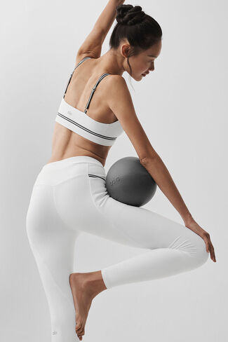 Alo Yoga Airbrush Fast Track Bra - White/Black in Kuwait