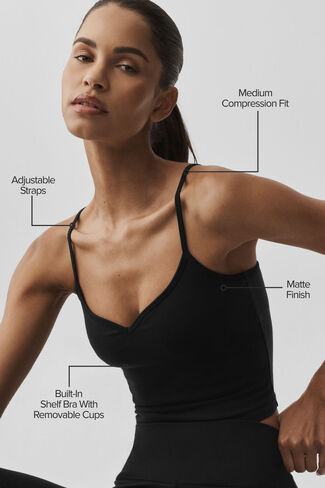 تانك حمالة صدر من ألو يوجا إيربراش ريفايند - أسود in Kuwait