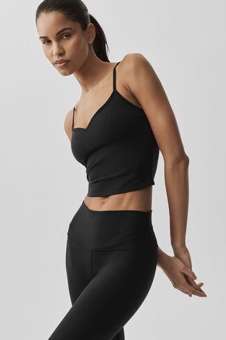 تانك حمالة صدر من ألو يوجا إيربراش ريفايند - أسود in Kuwait