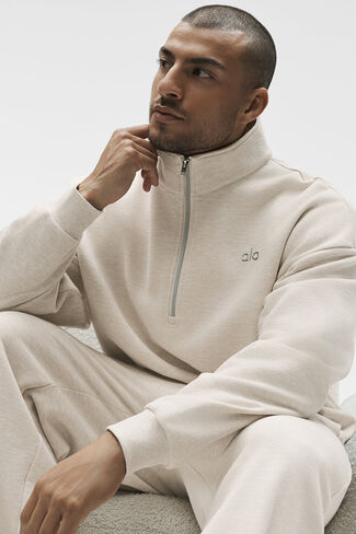 بلوفر Alo Yoga Accolade 1/4 بسحاب - الشوفان المنقط in Kuwait