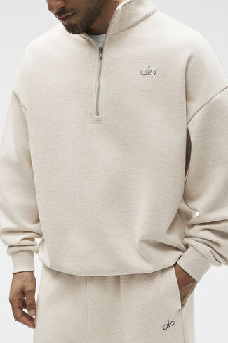 بلوفر Alo Yoga Accolade 1/4 بسحاب - الشوفان المنقط in Kuwait