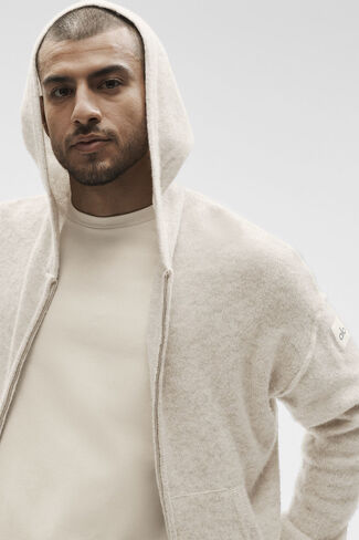 هودي Alo Yoga Wool Cashmere New Class بسحاب كامل - الشوفان المنقط in Kuwait