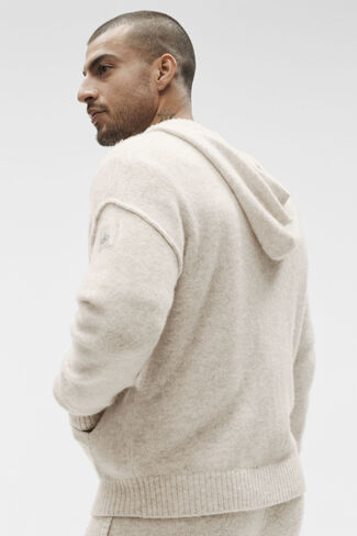 هودي Alo Yoga Wool Cashmere New Class بسحاب كامل - الشوفان المنقط in Kuwait