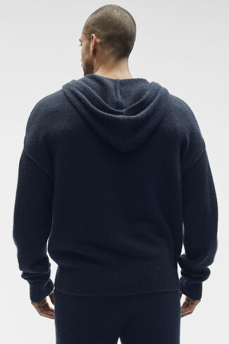 هودي Alo Yoga Wool Cashmere New Class بسحاب كامل - كحلي in Kuwait